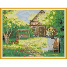 Backyard Patterns Counted Printed on Canvas 11CT 14CT Stamped Cross Stitch Kits Needlework Set Concert  Embroidery Painting Sets 2024 - buy cheap