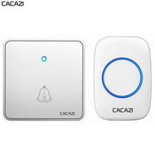 CACAZI Home Wireless Doorbell Waterproof 300M Remote Night Light Receiver 2032 Battery Transmitter US EU UK Plug 60 Door Chimes 2024 - купить недорого