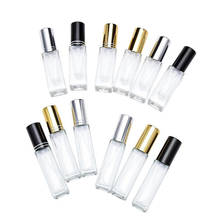 Empty 4ml 8ml Refillable Clear Square Perfume Glass Spray Bottle Atomizer with gold silver black cap F1927 2024 - buy cheap