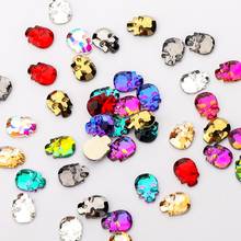 12 Grids Skull-Shape Crystals Loose Fancy Rhinestones for the 19-Color Nail Art Embellishment Beads Halloween Glitter Decoration 2024 - buy cheap