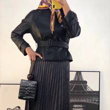 Woman Coats Natural 100% Sheepskin 2020 Fashion Real Sheepskin Leather Coat Female Windbreaker H906 2024 - buy cheap