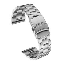 Vintage Silver Stainless Steel Watch Band Durable Folding Clasp 18/20/22/24mm Band For Men Women Watch  Strap Fashion Bracelet 2024 - buy cheap