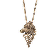 Punk Vintage Wolf Pendant Necklace Women Men Gold corlour Black Metal Wolf Head Necklaces Pendants Animal Jewelry Drop Shipping 2024 - buy cheap