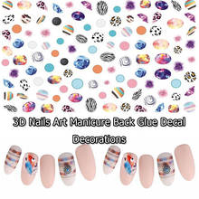 3D Colorful Nails Art Stickers Decals Manicure Back Glue Self Adhesive Decal Nail Decorations Nails Tips Beauty Nail Art Design 2024 - buy cheap