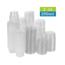 200 Pack of 2-Ounce Disposable Plastic Jello Shot Cups with Lids, Souffle Portion Container, 2 oz-200 Sets, Clear 2024 - buy cheap