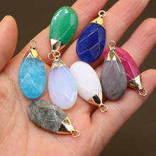 1pcs Natural White Jades Opal Flash Labradorite Pendants Charms Stone Pendants DIY for Necklace or Jewelry Making Size 34x15mm 2024 - buy cheap