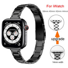 Correa estrecha para Apple Watch SE Series 6/5/4/3/2/1, 38mm, 40mm, 42mm, 44mm, pulsera de acero inoxidable mejorada para iWatch 2024 - compra barato