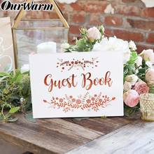 OurWarm-Libro de invitados de boda con lámina de oro rosa, álbum de recuerdos, álbum de recortes, cumpleaños, boda, inicio de sesión, 50 páginas, nuevo 2024 - compra barato