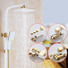 Different Styles Shower Faucet Set Bathroom Basin white Rainfall Shower Faucet Hot and Cold Water Gold Shower Set 2024 - buy cheap
