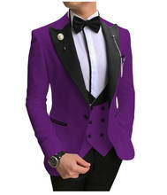 JELTONEWIN Latest Coat Pant Designs Purple Men Suit Slim Fit Groom Tuxedo 3 Piece Custom Made Wedding Suits Prom Best Man Blazer 2024 - buy cheap