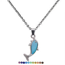 Temperature Change Color Necklace Jewelry with Silver Color Stainless Steel Chain Dolphin Pendant Mood Necklace for Women Gift 2024 - buy cheap
