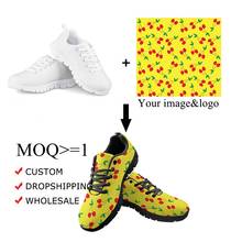 HYCOOL 2020 New Women Shoes Flat Cartoon Fruit Cherry Print Female Sneakers Sport Breathable Ladies Casual Lance Up Mesh Shoes 2024 - buy cheap