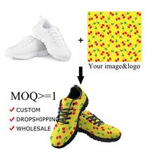 HYCOOL-zapatos planos con Estampado de cereza para mujer, zapatillas deportivas transpirables, informales, de malla, con dibujos animados, 2020 2024 - compra barato