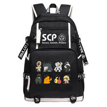 SCP Foundation Women Back Pack Cartoon Bookbag Canvas School Bags for Teenage Girls SCP Travel Bagpack USB Laptop Backpack 2024 - buy cheap