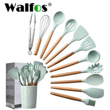 Набор силиконовых кухонных принадлежностей Walfos, антипригарная лопатка, столовый набор кухонных инструментов с ящиком для хранения, кухонные инструменты 2024 - купить недорого