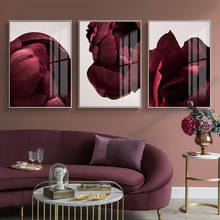 Abstract Prints Decor Living Room Home Wall Art Modern Red Rose Flower Petals Flora Decorative Paintings Canvas Pictures Posters 2024 - buy cheap