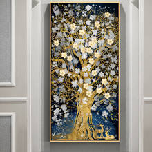 Flor de árvore dourada abstrata, pintura diamante, 5d diy, faça você mesmo, faça você mesmo, novo presente, imagem, planta, bordado, 2024 - compre barato