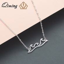 QIMING fashion Wave Necklace Women Simple Ocean Beach Jewelry Minimalism Gold Tropical Wedding Jewelry Hawaii Female Necklaces 2024 - buy cheap