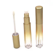 Tubo de lápiz labial transparente con tapa dorada, botella vacía de belleza para brillo de labios, envases rellenables para maquillaje de labios, 7ML 2024 - compra barato