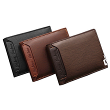 Men Wallet Leather Card Holder Fashion New Card Purse Fashion Multifunction for Credit Cards Male Iron Edge Billetera Hombre 2024 - buy cheap