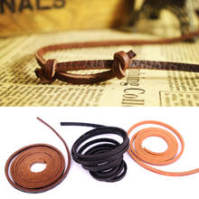 Genuine Leather Rope String First Layer Cowhide Flat Bracelet Necklace Beads Jewelry Making DIY Accessories 1 Meter Long 2 Pcs 2024 - buy cheap