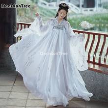 Vestido de dança folclórica em chinês, roupas tradicionais para festival, vestido hanfu, vestido vintage retrô de fada em chiffon, vestido elegante, 2021 2024 - compre barato