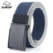 CUKUP-Cinturón de lona Unisex, nuevo diseño, hebilla de aleación de Zinc negro, cinturones de Metal para ocio, Jeans para hombres y mujeres, 2019 cm de ancho, CBCK139, 3,8 2024 - compra barato