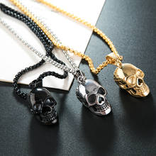 Punk Skull Pendant Necklaces For Women Men Teens Gothic Hip Hop Trendy Skull Skeleton Clavicle Necklace Fashion Jewelry Gifts 2024 - купить недорого