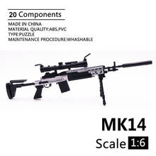1:6 MK14 MODO Sniper Rifle Black Coated Plastic Assemble Gun Model Military Accessories For 12" Action Figure Display Collection 2024 - buy cheap
