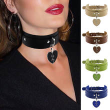 Women Wide Leather Choker Adjustable Necklaces Punk Night Club Party Jewely Love Heart Pendant Collar Necklaces 2020New 2024 - buy cheap