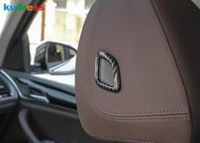 Reposacabezas de fibra de carbono mate para asiento de coche, cubierta embellecedora de anillo con interruptor de botón ajustable, accesorios adhesivos para BMW X3 2018 2019 ABS 2024 - compra barato