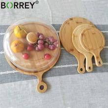 BORREY-plato de madera para pastel, fruta, pan, postre, Bandejas para servir, Pizza, carne, queso, plato de cena con cubierta, plato de exhibición, vajilla 2024 - compra barato