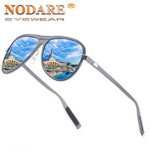 NODARE-gafas de sol polarizadas con montura de aluminio y magnesio para hombre, lentes clásicas de piloto, negras, okulary meskie, 2020 2024 - compra barato