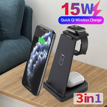 3 in1 Fast Wireless Charger For iPhone 11/Xs AirPods Apple Watch 1/2/3/4/5 Wireless Charging Stand for iWatch Samsung S20 S10 2024 - buy cheap