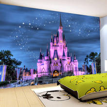 Papel de parede mural personalizado 3d, desenhos animados, castelo, céu estrelado, foto, murais, quarto das crianças, ecológico, 3d, adesivo à prova d'água 2024 - compre barato