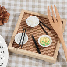 New Arrival 1/12 Miniature Dollhouse Chinese Dish Bowl Chopsticks Tableware Set Kitchen Toy Pretend Play Kitchen Toy 2024 - buy cheap