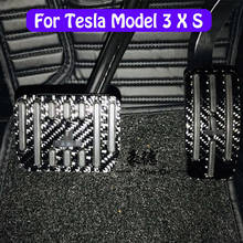 For Tesla Model 3 Model X Model S Accessories Car Accelerator Brake Pedal Non-slip Panel Carbon Fiber Pattern Protection Cover 2024 - buy cheap