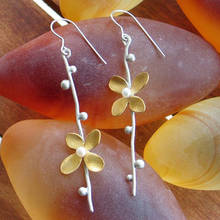 Fashion Golden Orchid Earrings Plant Flowers Women's Pendant Earrings Unusual Party Jewelry Gifts Boho Earrings 2021 Boho 2024 - buy cheap