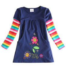 Vestido de las niñas Primavera de 2021 bebé Niñas Ropa de manga larga bordado flores Mujer vestido de niños ropa de niños vestidos pastel 2024 - compra barato