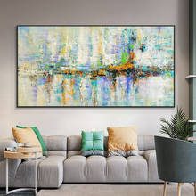 Yiqing-pintura abstracta de textura colorida sobre lienzo, arte de pared moderno hecho a mano para decoración del hogar, 100% a mano 2024 - compra barato