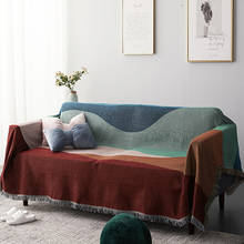 Cobertor de mesa multifuncional criativo colorido ondulado, cobertor decorativo de viagem cobertor de borla macio cobertores de lençol 2024 - compre barato