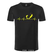 Wakeboard T Shirts Short Sleeve Cotton Wakeboard Heartbeat T Shirt Fashion Men Clothing Christmas Day Tshirt Male 2024 - buy cheap