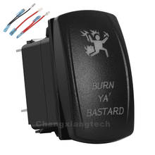 Queimar yabastard bastardo verde led 12v/24v alternar rocker push switch 5 pinos spst ligar/desligar para carro barco caminhão impermeável + jumper fios conjunto 2024 - compre barato