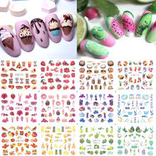 12 designs Butterfly Water Transfer Nail Art Stickers Summer fruits ice cream Watermark Nail Decals Slider Decoration NEWEST 2024 - buy cheap