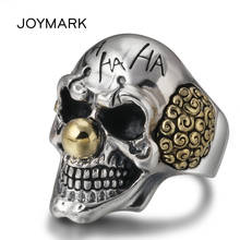 Anillos de plata de ley 925 con forma de calavera de payaso para hombre, joyas de plata tailandesa Retro, joyería única de moda, regalo de Navidad TSR105 2024 - compra barato