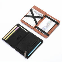 Ultra Thin 2020 New Men Male PU Leather Mini Small Magic Wallets Zipper Coin Purse Pouch Plastic Credit Bank Card Case Holder 2024 - купить недорого