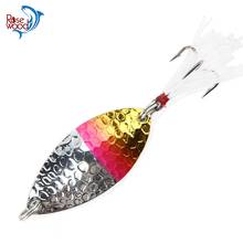 RoseWood 3pcs Hard Spoons Fishing Lure 14.2g Metal Sequins Spinner Bass Baits With Feather Treble Hook Fishing Tackle 6 Colors 2024 - buy cheap