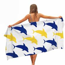 HELENGILI Blue Yellow Sea fish Microfiber Pool Beach Towel Portable Quick Fast Dry Sand Outdoor Travel Swim Blanket Yoga Mat 2024 - buy cheap