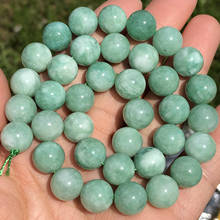 Cuentas de jade birmano de Color amazonita Natural, cuentas sueltas espaciadoras redondas de 6/8/10/12mm para la fabricación de joyas, pulsera y collar DIY 2024 - compra barato