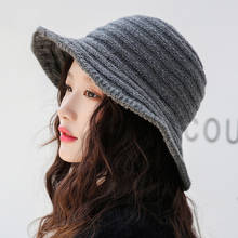 Autumn Winter Women Hat Ladies Winter Bucket Hat New Fashion Packable Knitted Hat Female Hats 2024 - buy cheap